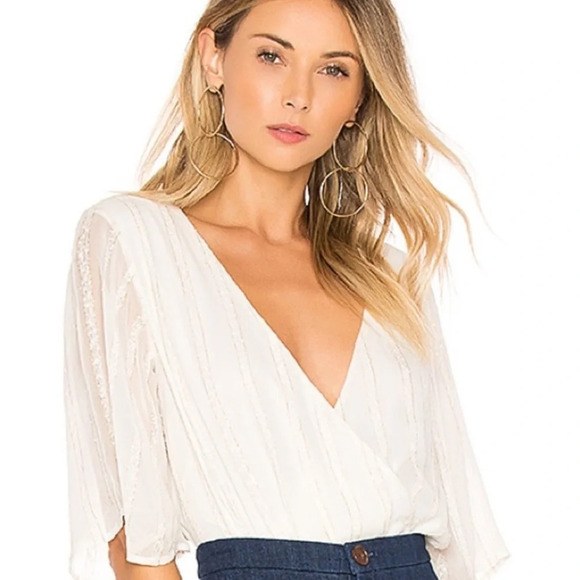 XXS new with tags L’academie bodysuit ivory Zoe stripe from Revolve - Picture 1 of 6